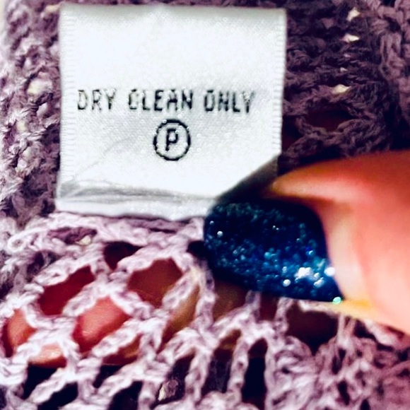 Hand Crochet Tank w/Genuine Leather Insert Patches | Handmade | Lavender | Sz: S - Picture 10 of 11